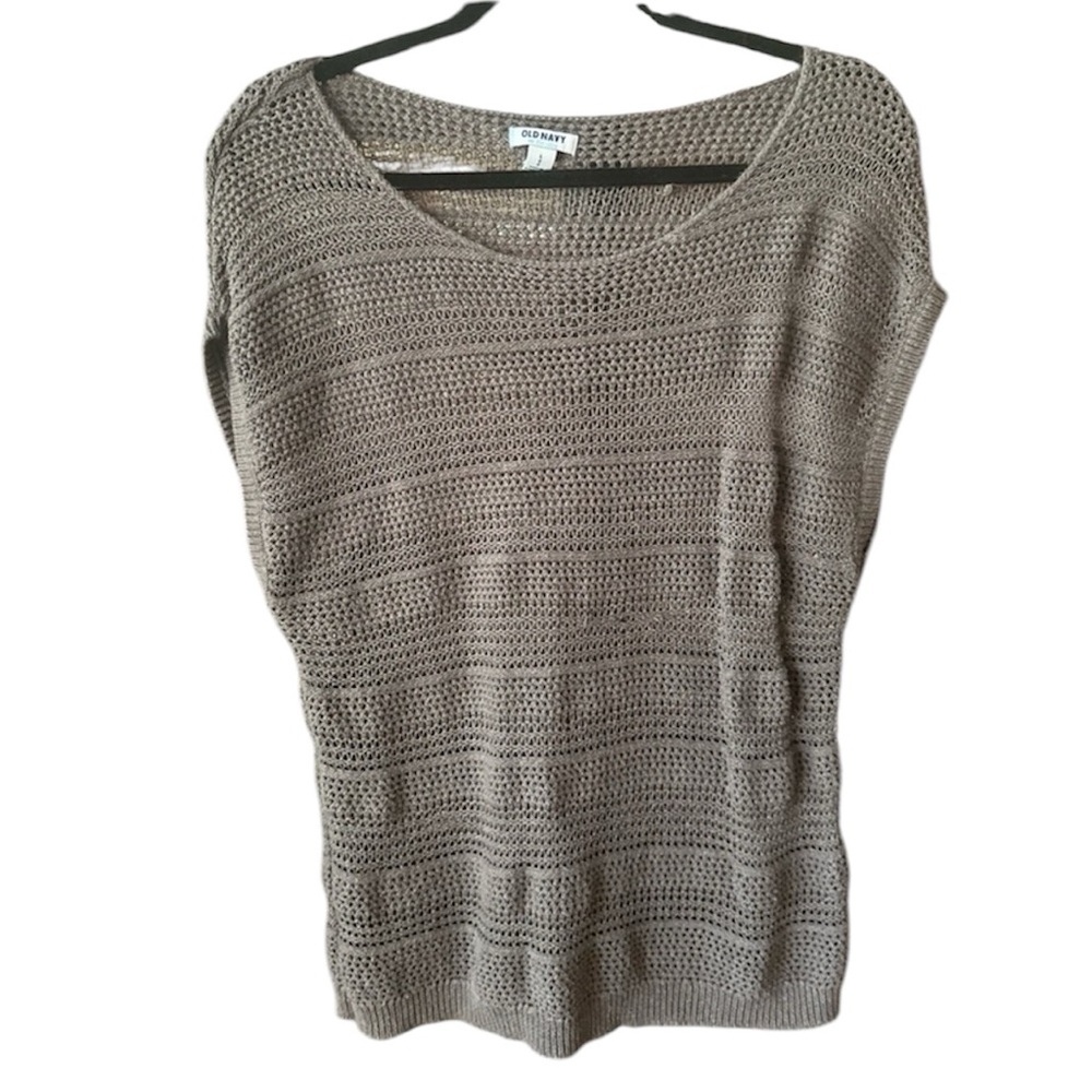 Old Navy Brown Crew Neck knit cover up Timeless Design